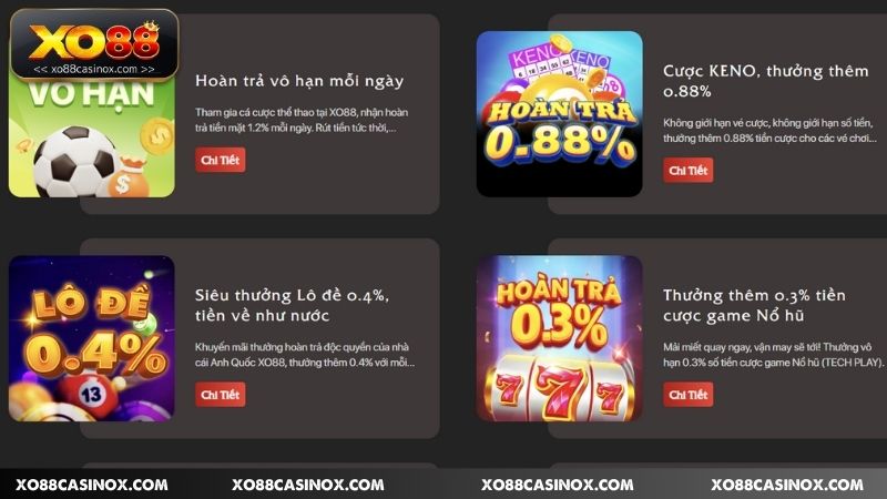 Giải thưởng trong các sự kiện đặc biệt của Xo88 rất phong phú