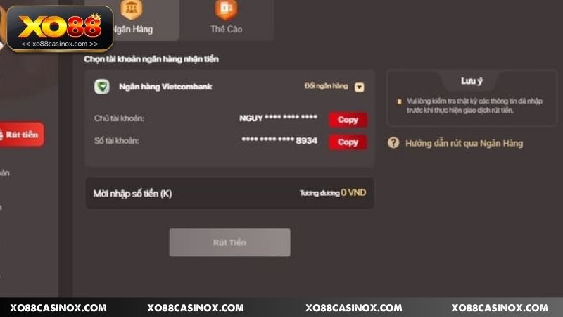 Người chơi cần đáp ứng một số điều kiện rút tiền XO88 quan trọng