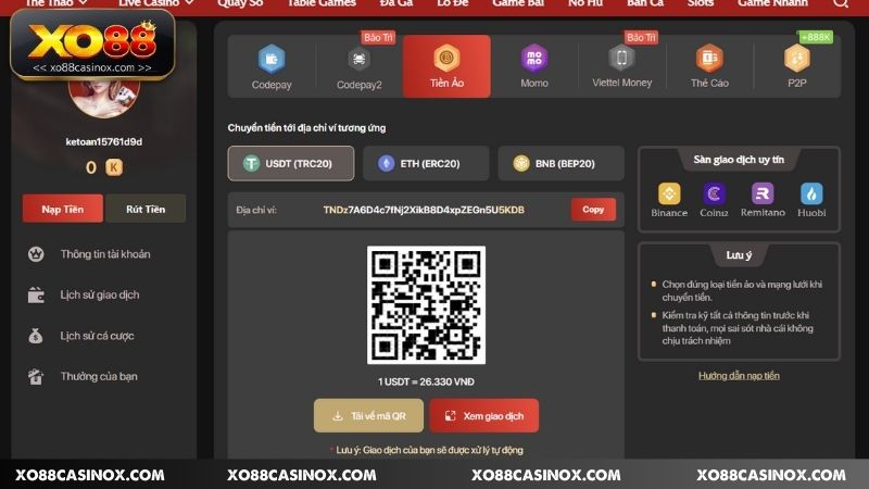 Người chơi có thể dễ dàng giao dịch theo nhiều phương thức khác nhau